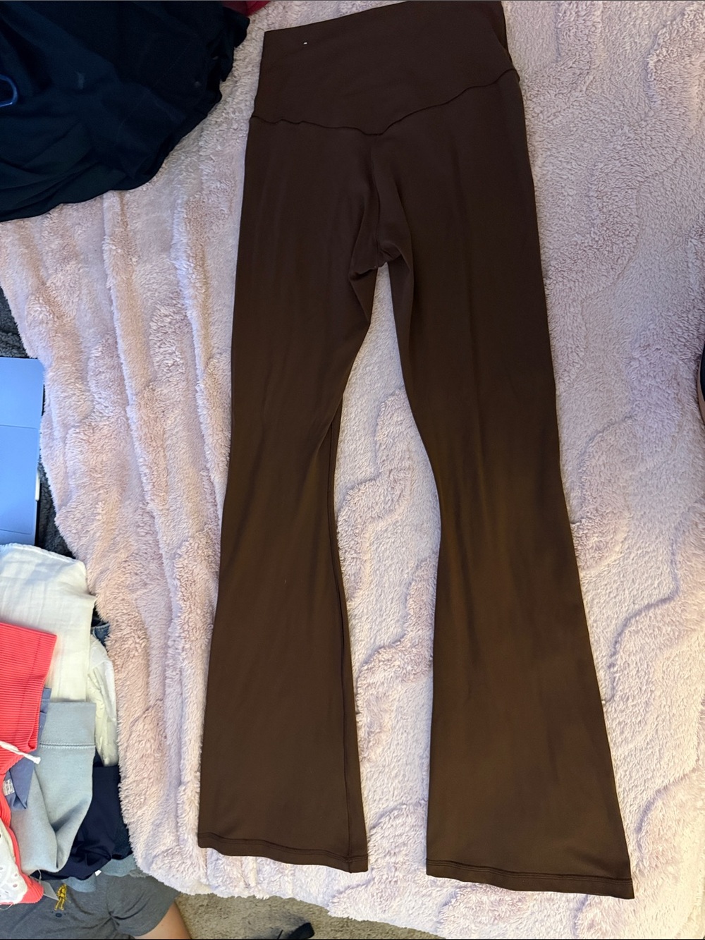 Women's Brown Boot-Cut High-Waist Yoga Pants - Picture 2 of 2